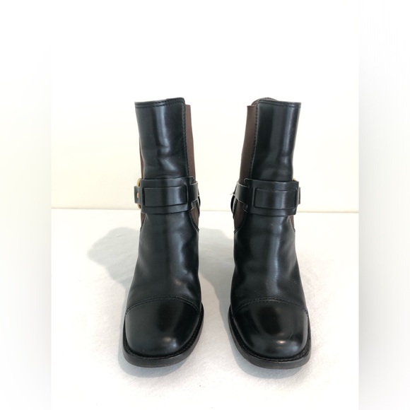 See by Chloe Alexis Bootie Black Leather Ankle Boots Square Toe 38 - Picture 2 of 8
